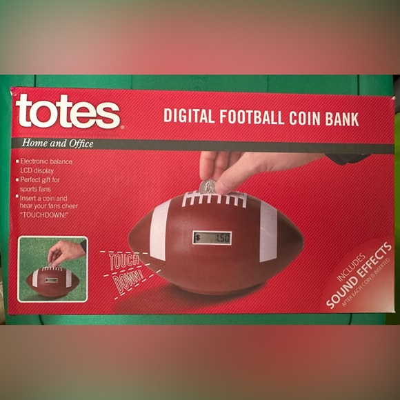 totes DIGITAL FOOTBALL COIN BANK - Picture 1 of 5